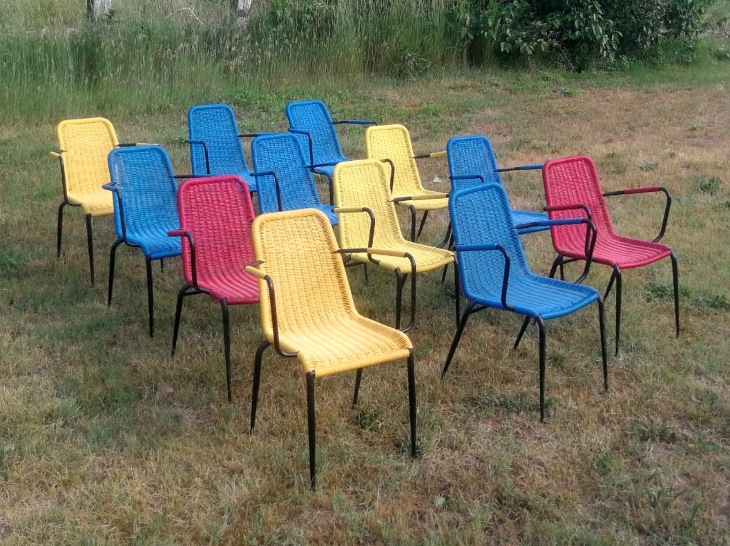 12 sedie bar colorate