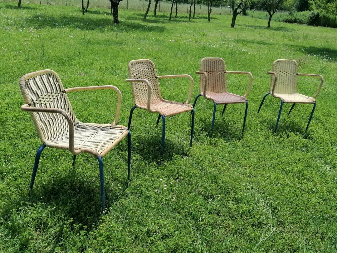 4 sedie bar giallo crema