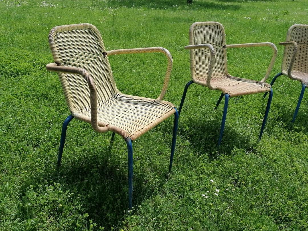 4 sedie bar giallo crema