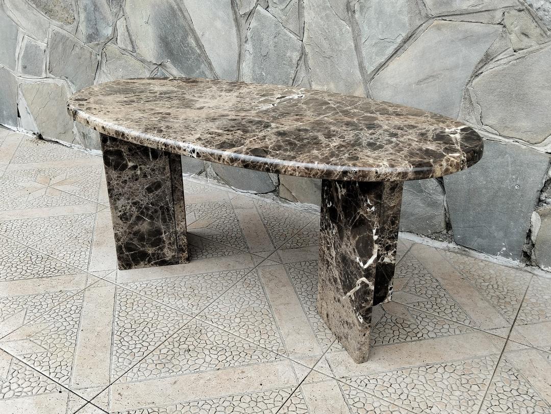 tavolino ovale marmo dark emperador
