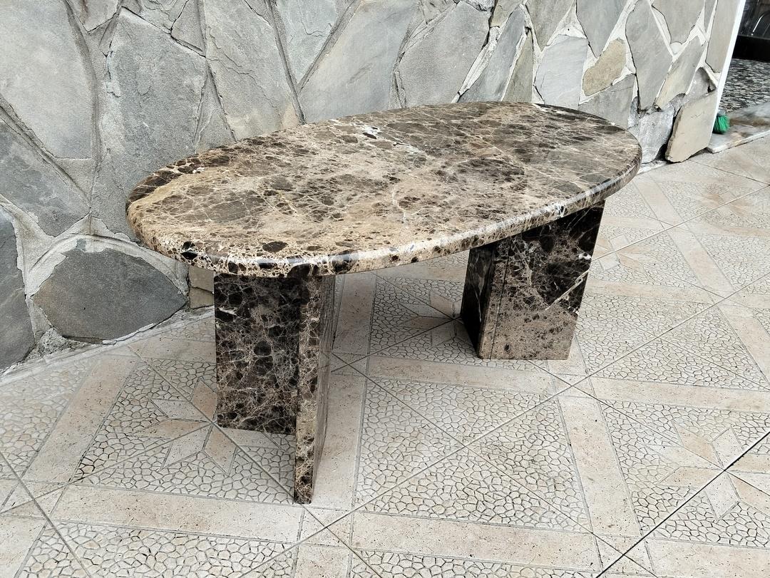 tavolino ovale marmo dark emperador