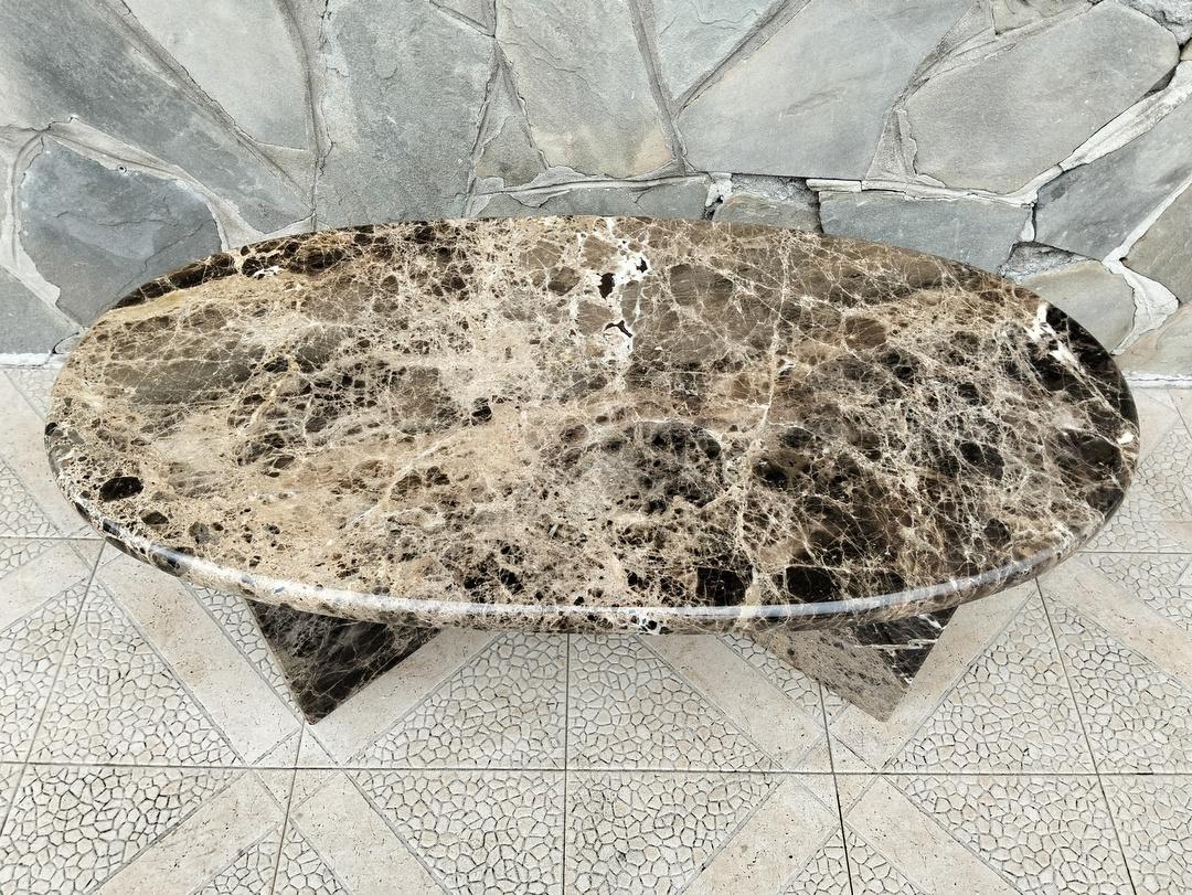 tavolino ovale marmo dark emperador