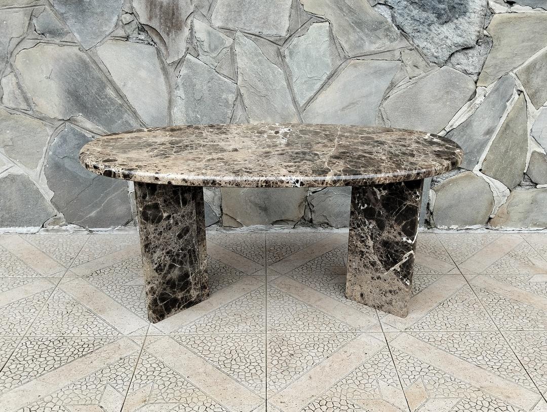 tavolino ovale marmo dark emperador