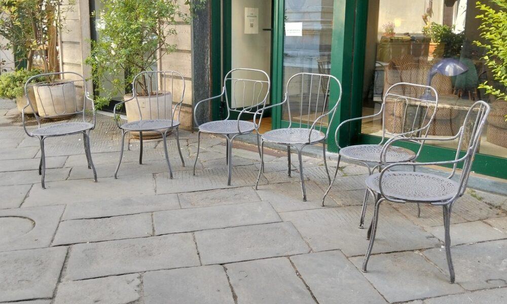 SIX GARDEN CHAIRS